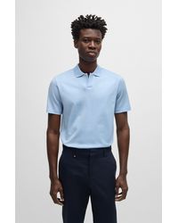 BOSS - Johnny-collar Polo Shirt In Mixed-structure Cotton - Lyst
