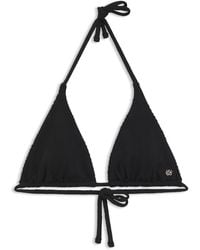HUGO - Jacquard Bikini Top With Stacked-Logo Charm - Lyst