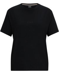 BOSS - T-shirt Regular en jersey stretch avec logo brodé - Lyst