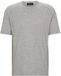 BOSS - Regular-fit T-shirt Van Katoen En Zijde - Lyst