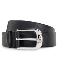 BOSS - Gürtel Aus Genarbtem Italienischem Leder Mit Polierter Dornschließe - Lyst