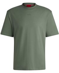 HUGO - Relaxed-Fit T-Shirt Van Katoen Met Logoprint - Lyst