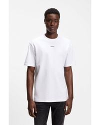HUGO - Relaxed-Fit T-Shirt With Central Logo Detail - Lyst