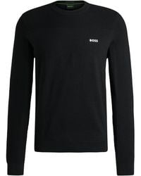 BOSS - Trui Met Ronde Hals En Merkaccent Van Vochtregulerend, Flexibel Materiaal - Lyst