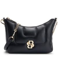 BOSS - Quilted Hobo Bag With Double B Monogram - Lyst