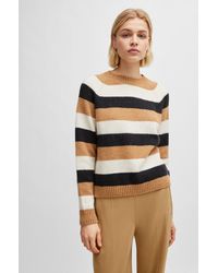 BOSS - Extra-slim-fit Sweater With Block Stripes - Lyst