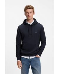 BOSS - Cotton-Terry Hoodie With Logo Patch - Lyst
