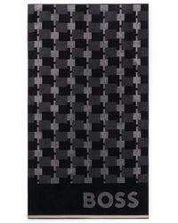 BOSS - Cotton-Velvet Beach Towel With Geometric Jacquard - Lyst