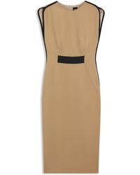 BOSS - Jurk Van Stretchjersey Met Taillebanddetail - Lyst