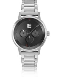 HUGO - Link-bracelet Watch With Black Dial - Lyst