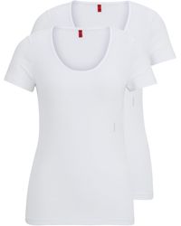 HUGO - Zweier-Pack T-Shirts aus Stretch-Baumwolle - Lyst