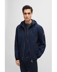 BOSS - Water-repellent Hooded Jacket In A Regular Fit - Lyst