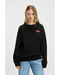 HUGO - Cotton-Terry Sweatshirt With Graphic Artwork - Lyst