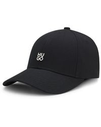 HUGO - Cotton-Twill Cap With Stacked-Logo Lettering - Lyst