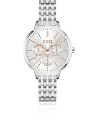 BOSS - Threehand-Tone Watch With Crystal-Studded Dial - Lyst
