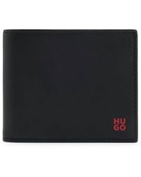 HUGO - Leather Wallet With Stacked Logo - Lyst