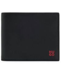 HUGO - Leather Wallet With Stacked Logo - Lyst