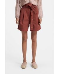BOSS - Stretch-Cotton Shorts With Eyelet Belt - Lyst