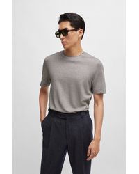 BOSS - Regular-fit T-shirt In Cotton And Silk - Lyst