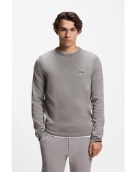 BOSS - Cotton Sweater With Contrast Logo - Lyst