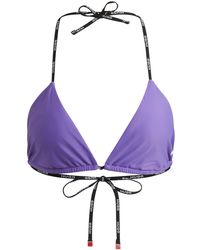 HUGO - Branded-strap Triangle Bikini Top With Logo Detail - Lyst