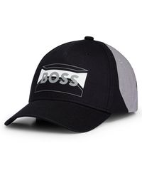 BOSS - Casquette en twill de coton avec logo de la saison contrastant - Lyst