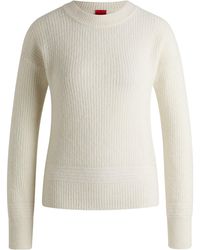 HUGO - Relaxed-Fit Pullover Mit Gestricktem Linienmuster - Lyst