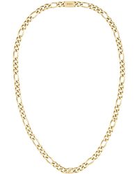 BOSS - Gold-tone Figaro-chain Necklace With Branded Link - Lyst