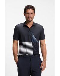 BOSS - Paddy Active Stretch-Jersey Polo Shirt With Digital Print - Lyst