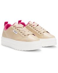 HUGO - Platform-Sole Trainers With Logo Flag And Signature Details - Lyst