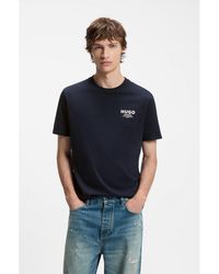 HUGO - Regular-Fit Cotton T-Shirt With Logo Print - Lyst