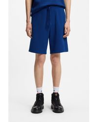 HUGO - Cotton-Terry Shorts With Logo Print - Lyst