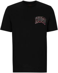 HUGO - T-Shirt mit sportivem Logo - Lyst