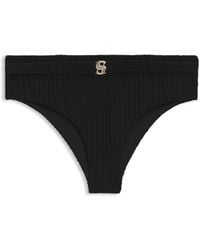 BOSS - Plissé Bikini Bottoms With Double B Monogram - Lyst