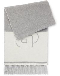 BOSS - Sjaal Van Een Wolmix Met Jacquardgeweven Double B-Monogram - Lyst