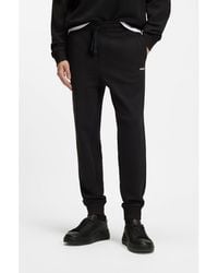 HUGO - Cotton Casual Trousers With Elasticated Cuffs - Lyst