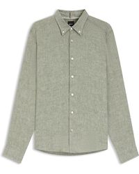 BOSS - Regular-Fit Button-Down-Hemd Aus Leinen - Lyst