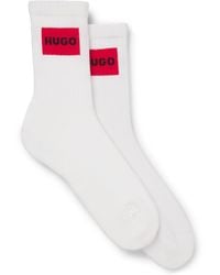 HUGO - Ribbed Quarter-Length Logo Socks - Lyst
