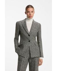 HUGO - Regular-Fit Blazer With Herringbone Pattern - Lyst