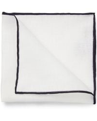 BOSS - One Linen Pocket Square With Contrast Border - Lyst