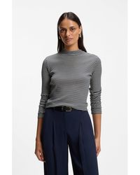 BOSS - Mock-Neck Top - Lyst