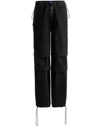 HUGO - Baggy-Fit Jeans Aus Festem Schwarzem Denim - Lyst