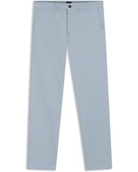 BOSS - Regular-Fit Broek Van Elastisch Katoenen Satijn - Lyst