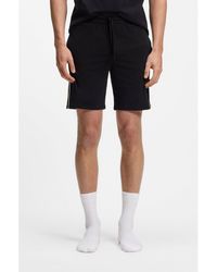 BOSS - Stretch-Cotton Pyjama Shorts With Signature-Stripe Trims - Lyst
