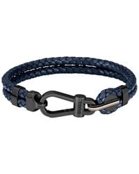 BOSS - Braided-Leather Cuff With Carabiner Closure - Lyst