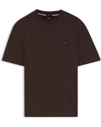 BOSS - Cotton T-Shirt With Double-B-Monogram Badge - Lyst