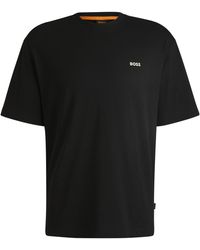 BOSS - Relaxed-Fit T-Shirt Aus Baumwolle Mit Saisonalem Print Auf Der Rückseite - Lyst