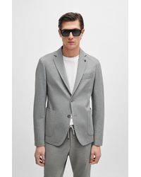 BOSS - Slim-fit Jacket In Melange Interlock Jersey - Lyst