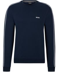 BOSS - Sweat Regular Fit En Coton Mélangé Avec Logo Brodé - Lyst