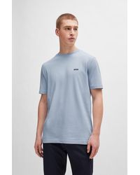 BOSS - T-shirt Regular en coton stretch avec logo contrastant - Lyst